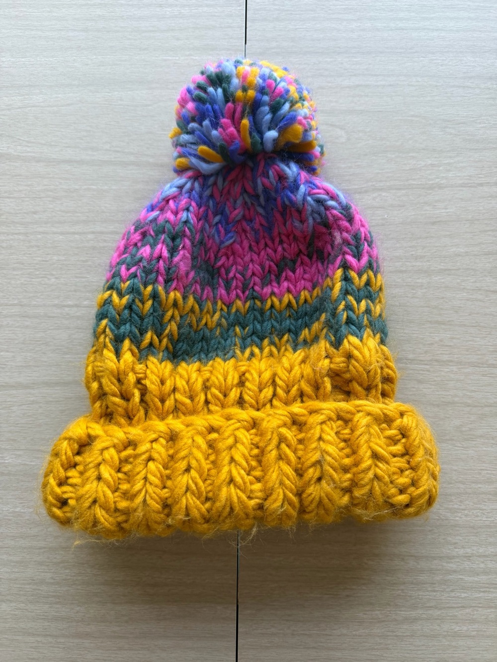 Free People Women’s Colorful Pom Pom Beanie OS